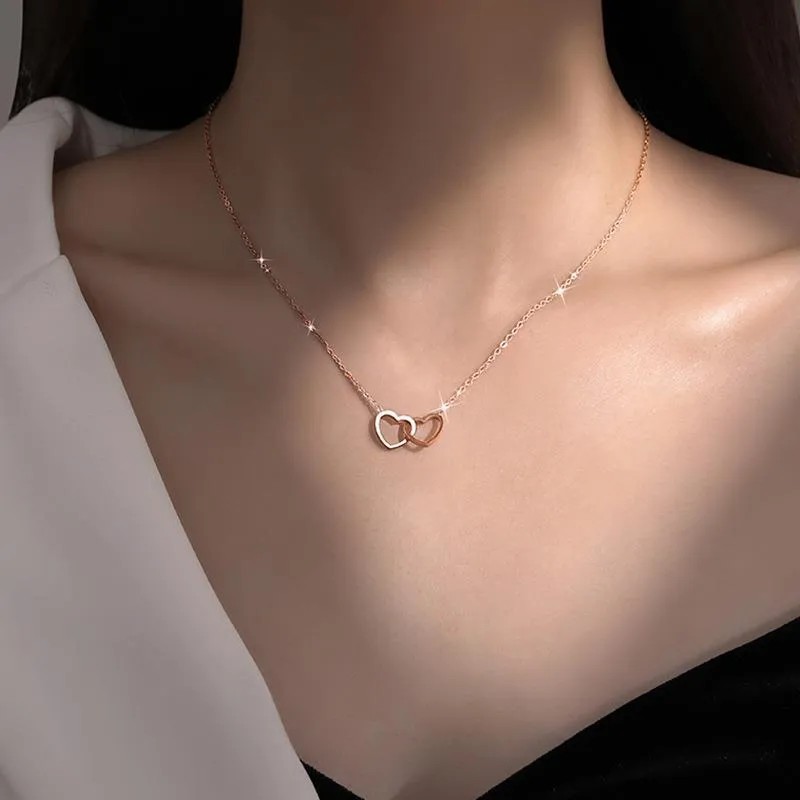 Simple Style Heart Shape Titanium Steel Plating 18K Gold Plated Necklace_colorza_2