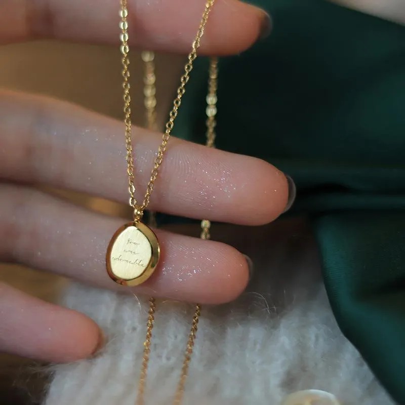 Simple Style Letter Titanium Steel Plating 18K Gold Plated Pendant Necklace_colorza_2