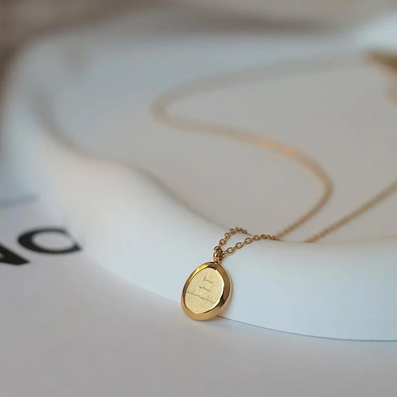 Simple Style Letter Titanium Steel Plating 18K Gold Plated Pendant Necklace_colorza_4