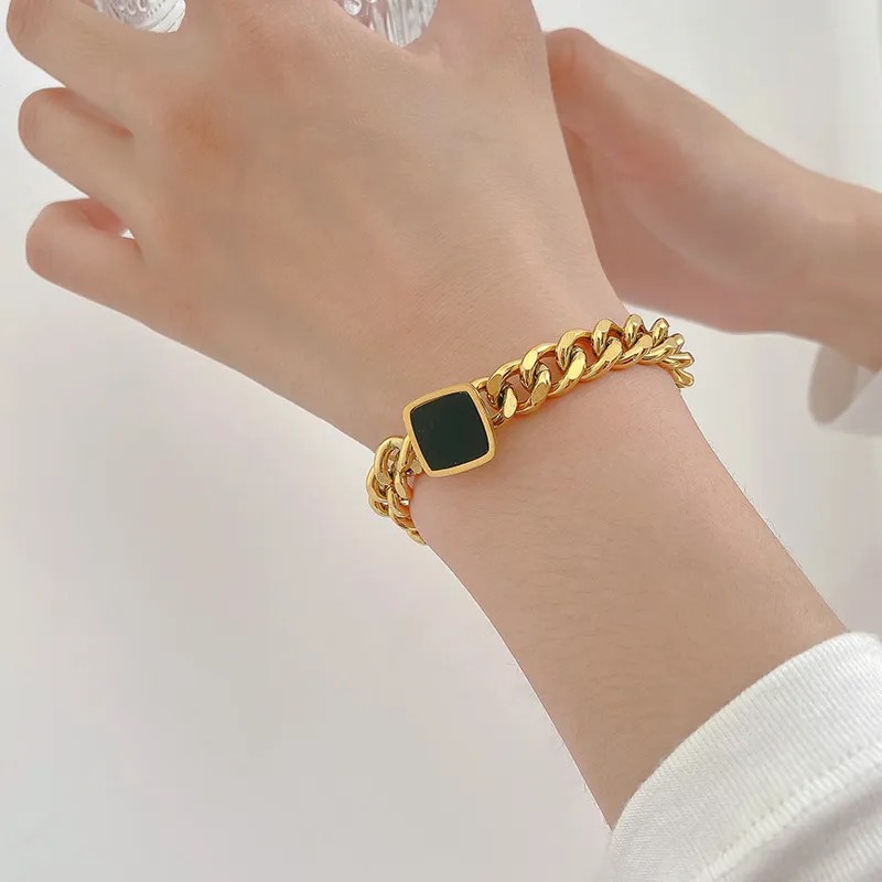 Punk Simple Style Square Titanium Steel Plating 18K Gold Plated Necklace_colorza_2