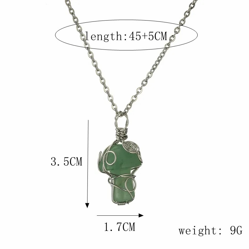 Retro Mushroom Stainless Steel Agate Plating Pendant Necklace_colorza_1