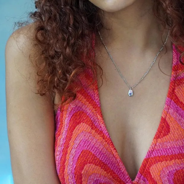 IG Style Elegant Water Droplets Stainless Steel Zircon 18K Gold Plated Pendant Necklace_colorza_2