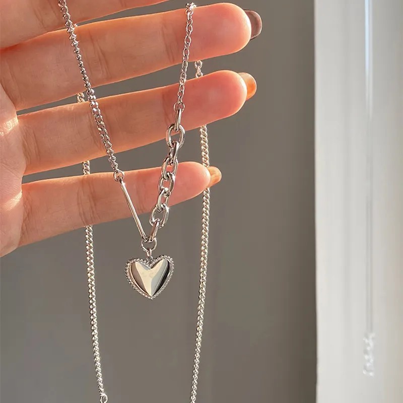 Casual Simple Style Heart Shape Titanium Steel Plating 18K Gold Plated Pendant Necklace_colorza_1