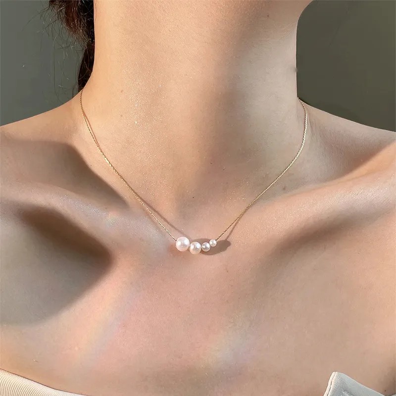 Simple Style Pearl Titanium Steel Plating 18K Gold Plated Necklace_colorza_3