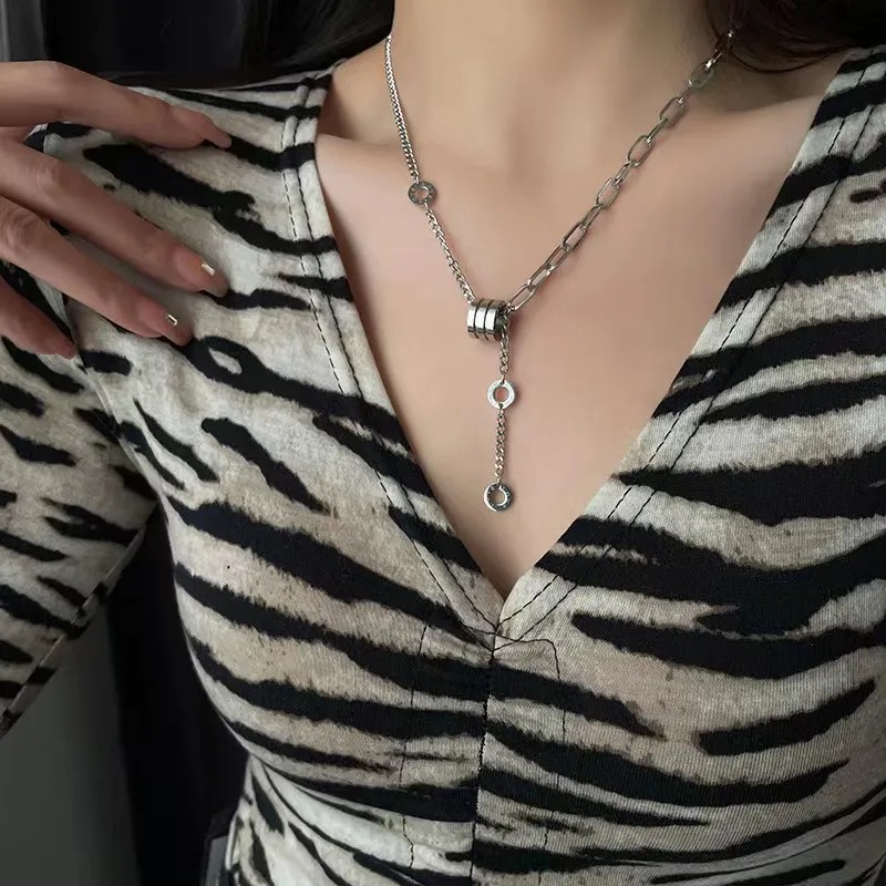 Simple Style Round Titanium Steel Plating 18K Gold Plated Pendant Necklace_colorza_4
