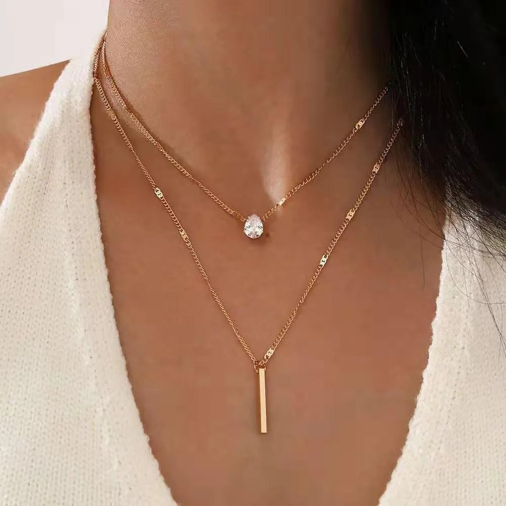 Simple Style Solid Color Titanium Steel Plating 18K Gold Plated Necklace_colorza_1