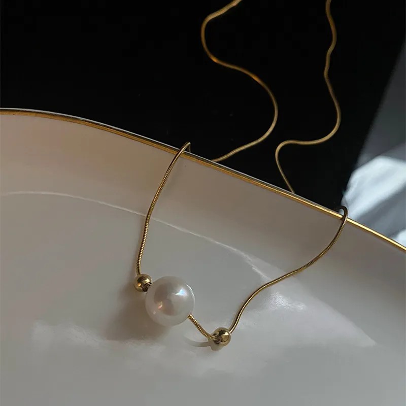 Simple Style Solid Color Titanium Steel Plating 18K Gold Plated Necklace_colorza_1