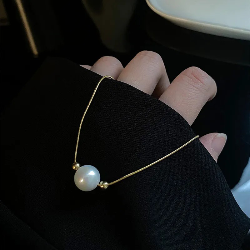 Simple Style Solid Color Titanium Steel Plating 18K Gold Plated Necklace_colorza_2