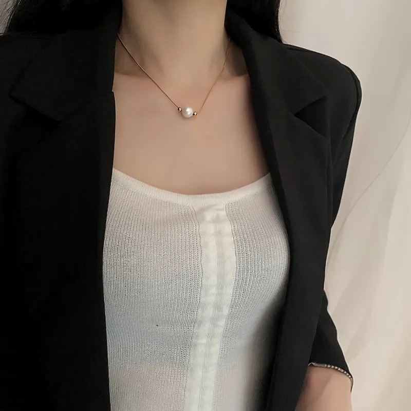 Simple Style Solid Color Titanium Steel Plating 18K Gold Plated Necklace_colorza_3