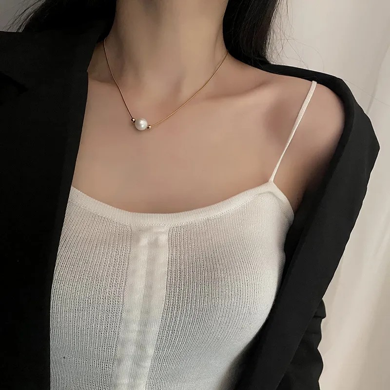 Simple Style Solid Color Titanium Steel Plating 18K Gold Plated Necklace_colorza_4