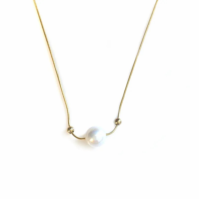 Simple Style Solid Color Titanium Steel Plating 18K Gold Plated Necklace_colorza_5