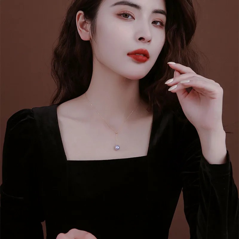Simple Style Round Imitation Pearl Titanium Steel Plating 18K Gold Plated Necklace_colorza_2