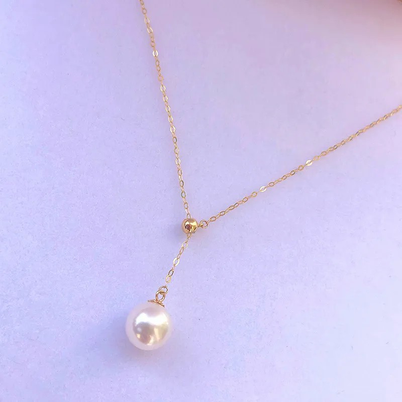 Simple Style Round Imitation Pearl Titanium Steel Plating 18K Gold Plated Necklace_colorza_3