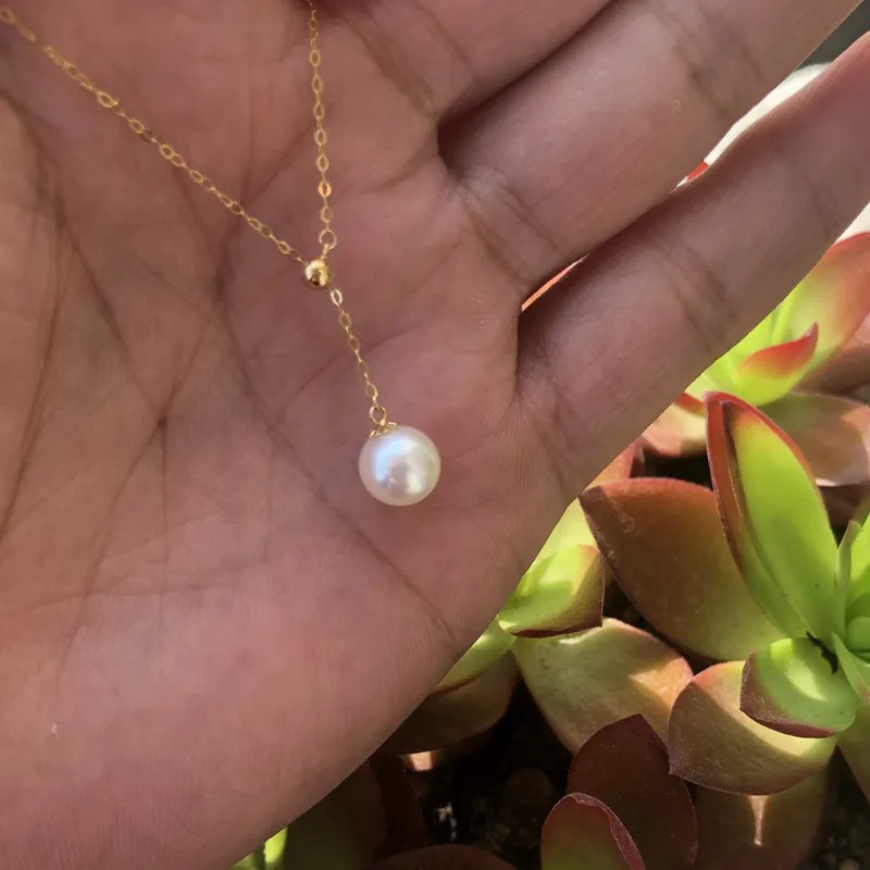 Simple Style Round Imitation Pearl Titanium Steel Plating 18K Gold Plated Necklace_colorza_4