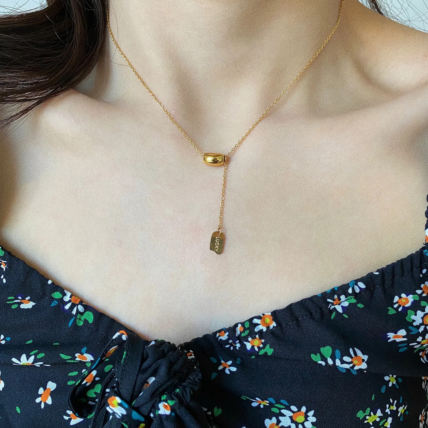 Elegant Simple Style Irregular Solid Color Titanium Steel Plating 18K Gold Plated Necklace_colorza_4