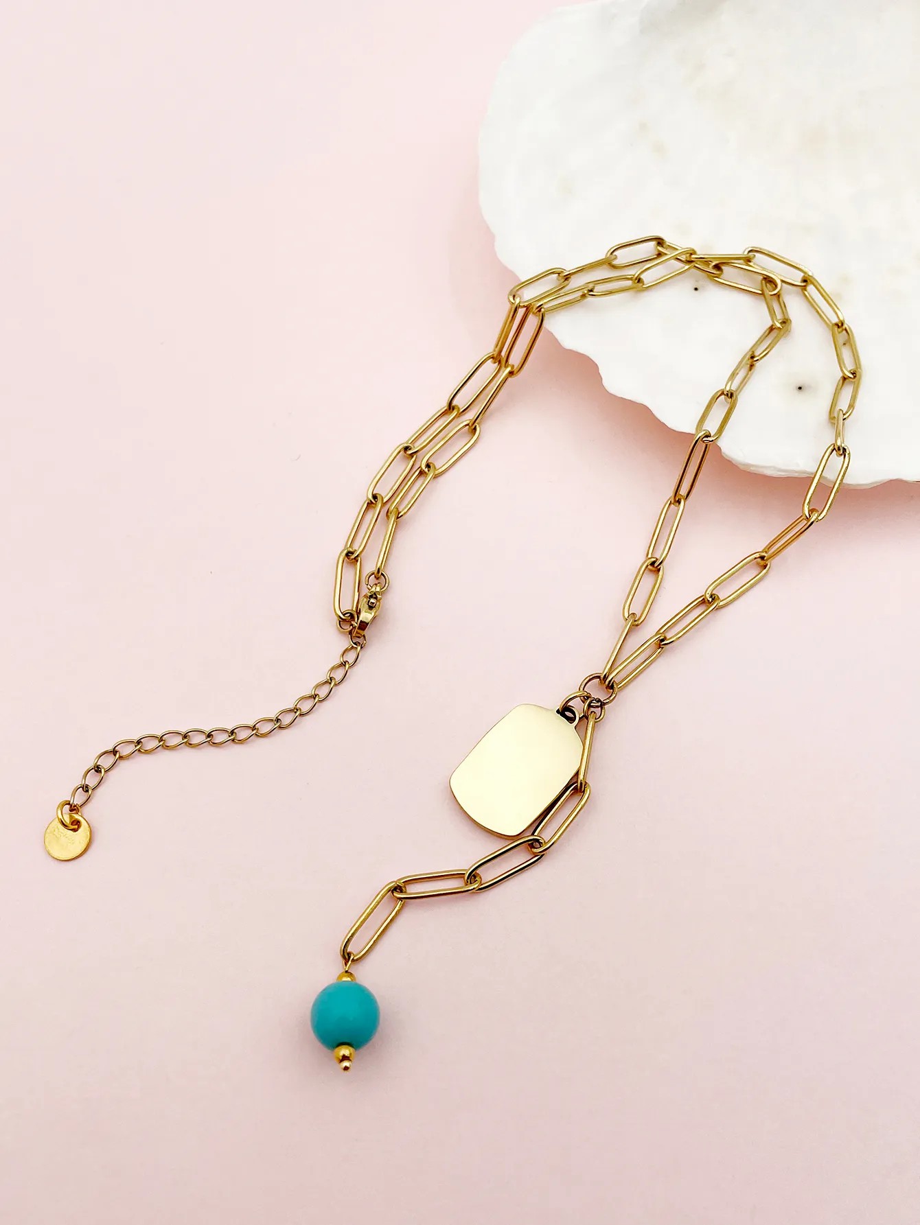 Casual Vacation Beach Heart Shape Stainless Steel Tassel Plating Inlay Zircon Gold Plated Pendant Necklace_colorza_2