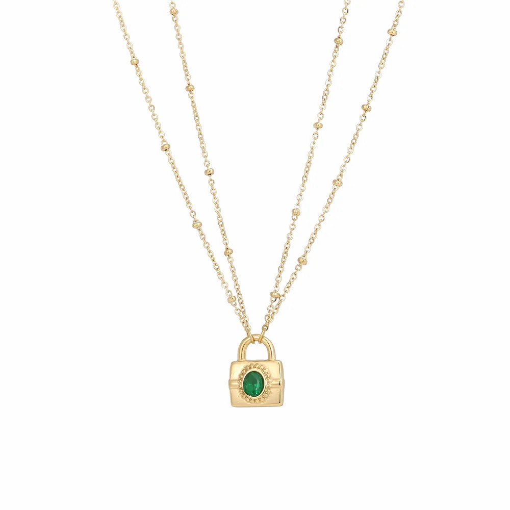 Simple Style Lock Titanium Steel Necklace_colorza_5