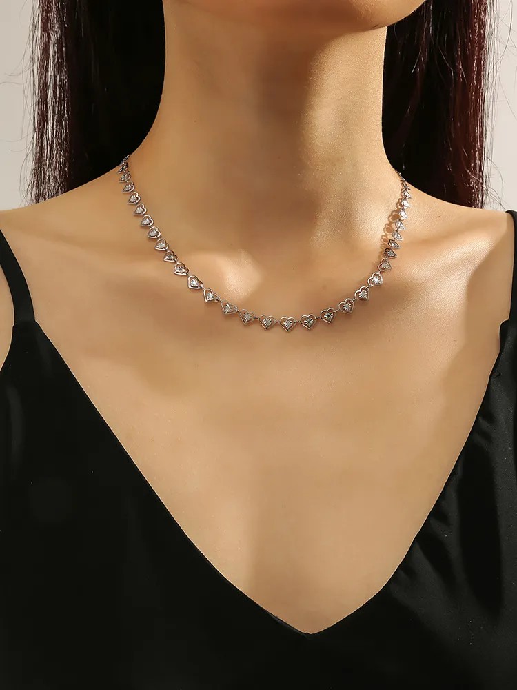 Casual Modern Style Heart Shape Titanium Steel Polishing Plating Hollow Out 18K Gold Plated Necklace_colorza_1