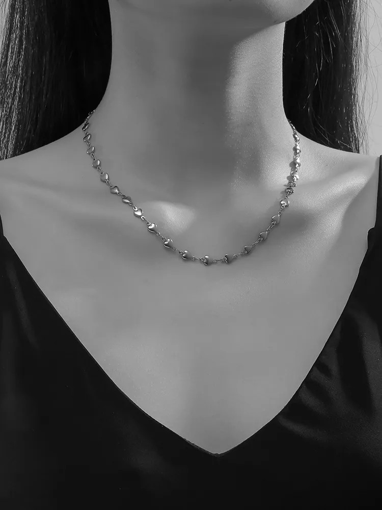 Casual Modern Style Heart Shape Titanium Steel Polishing Plating 18K Gold Plated Necklace_colorza_3