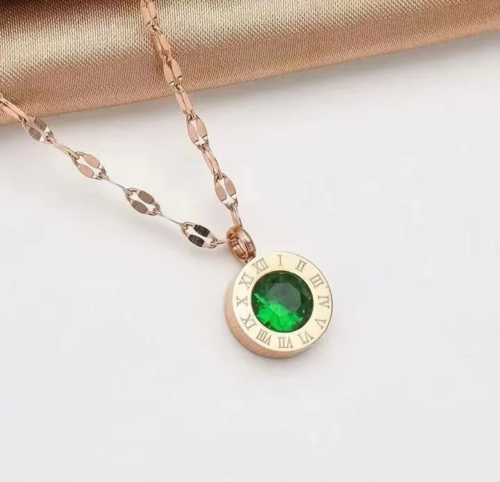 Elegant Glam Solid Color Titanium Steel Plating Inlay Zircon 18K Gold Plated Pendant Necklace_colorza_2