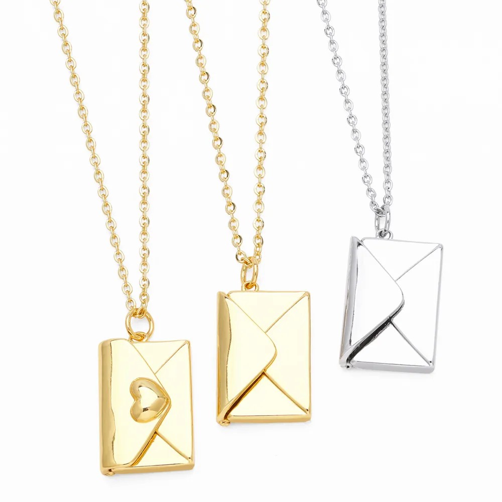 Simple Style Envelope Stainless Steel Copper Plating 18K Gold Plated Pendant Necklace_colorza_2