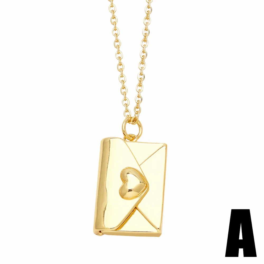 Simple Style Envelope Stainless Steel Copper Plating 18K Gold Plated Pendant Necklace_colorza_3