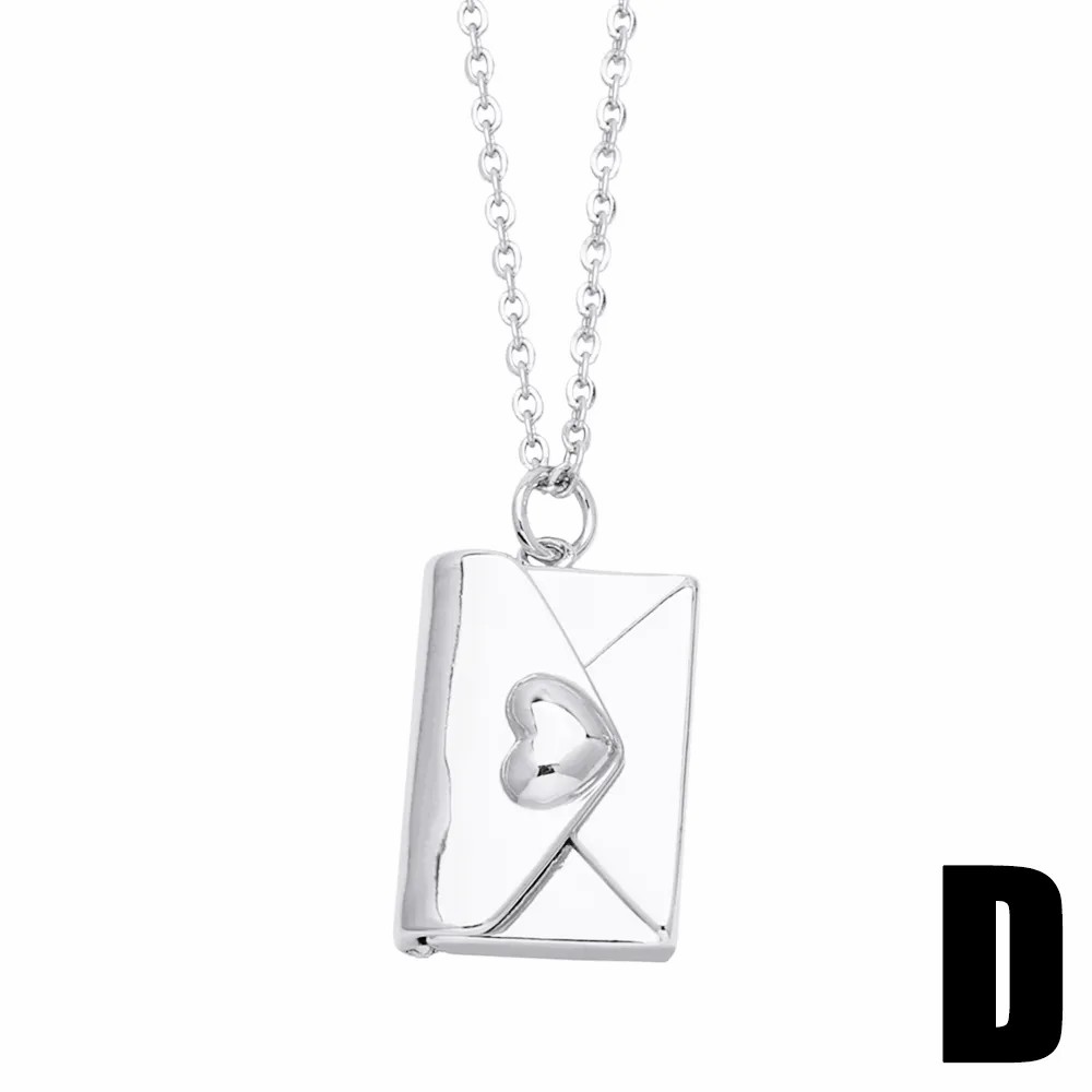 Simple Style Envelope Stainless Steel Copper Plating 18K Gold Plated Pendant Necklace_colorza_6