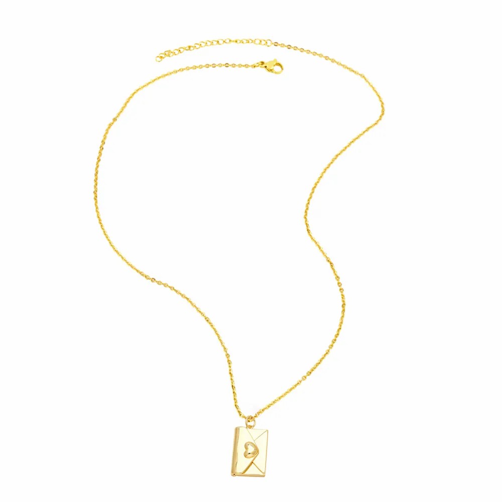Simple Style Envelope Stainless Steel Copper Plating 18K Gold Plated Pendant Necklace_colorza_7