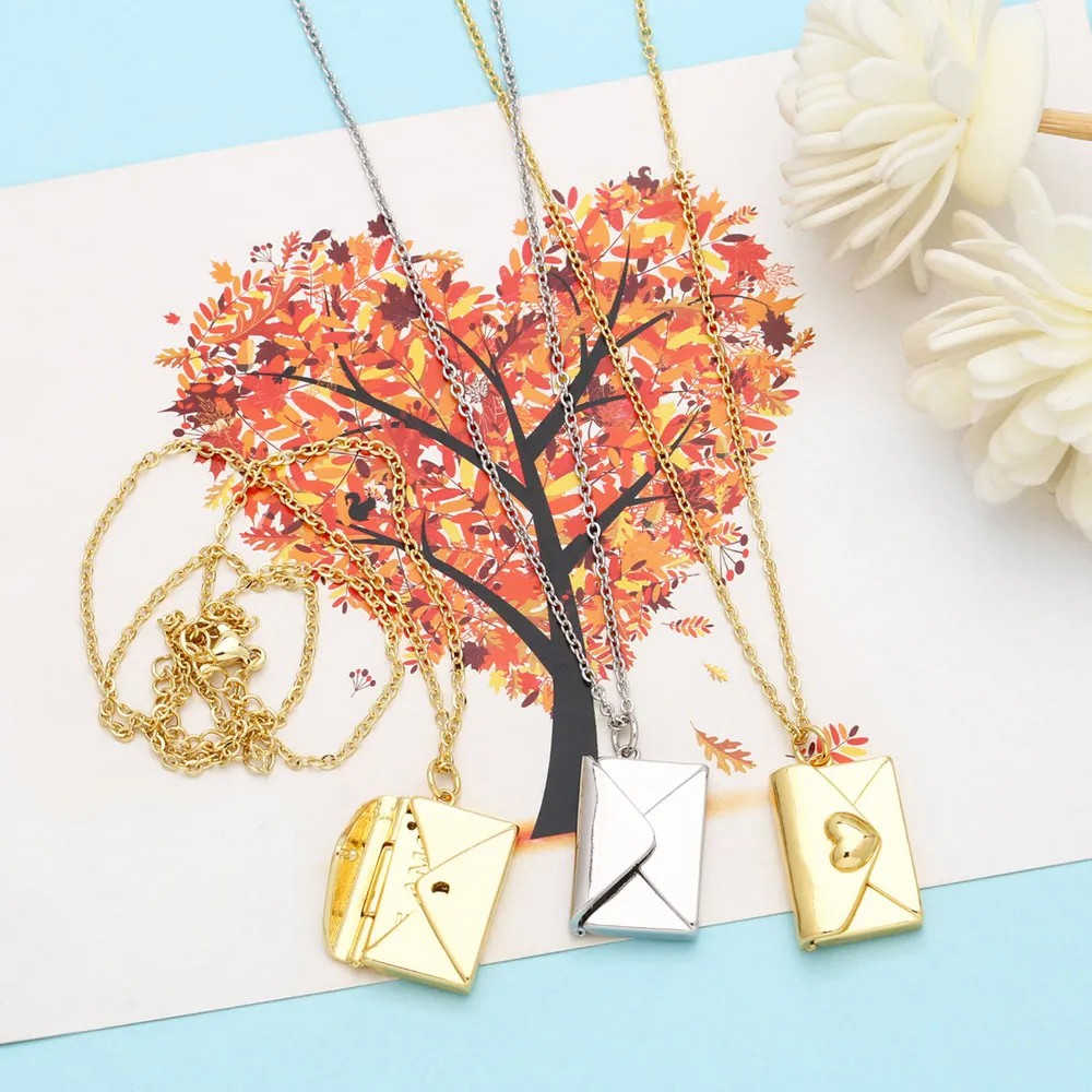 Simple Style Envelope Stainless Steel Copper Plating 18K Gold Plated Pendant Necklace_colorza_8