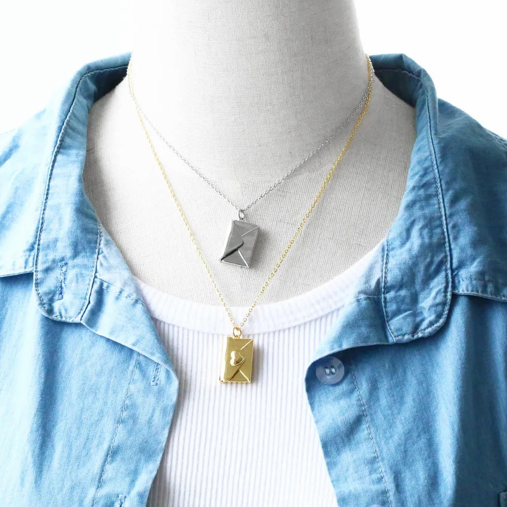 Simple Style Envelope Stainless Steel Copper Plating 18K Gold Plated Pendant Necklace_colorza_9