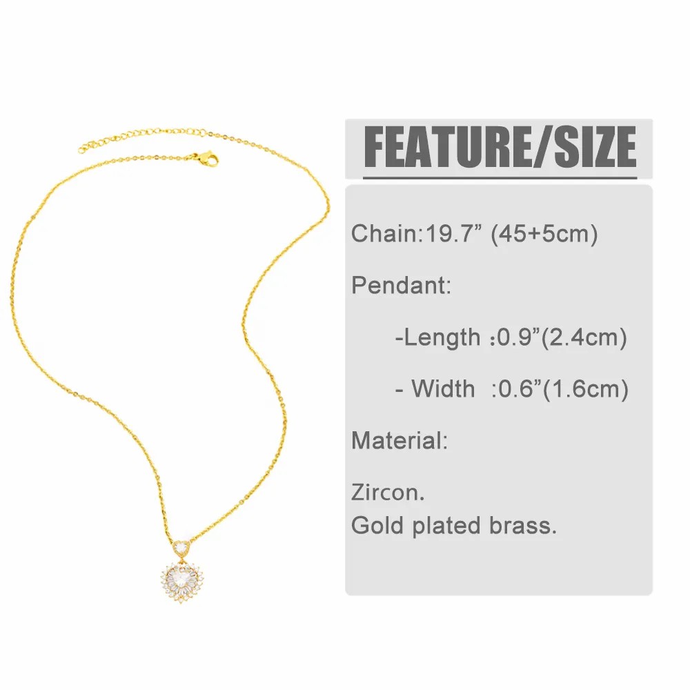 Hip-Hop Modern Style Animal Heart Shape Stainless Steel Copper Plating Inlay Zircon 18K Gold Plated Pendant Necklace_colorza_1