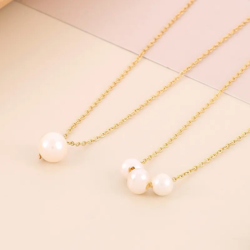 Simple Style Round Stainless Steel Shell Titanium Steel Plating 18K Gold Plated Necklace_colorza_2