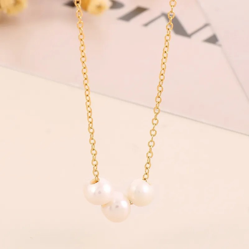 Simple Style Round Stainless Steel Shell Titanium Steel Plating 18K Gold Plated Necklace_colorza_4