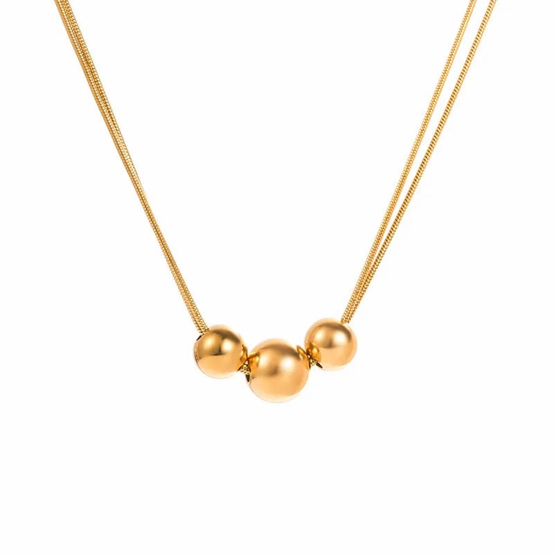 Casual Simple Style Ball Titanium Steel Plating 18K Gold Plated Necklace_colorza_3