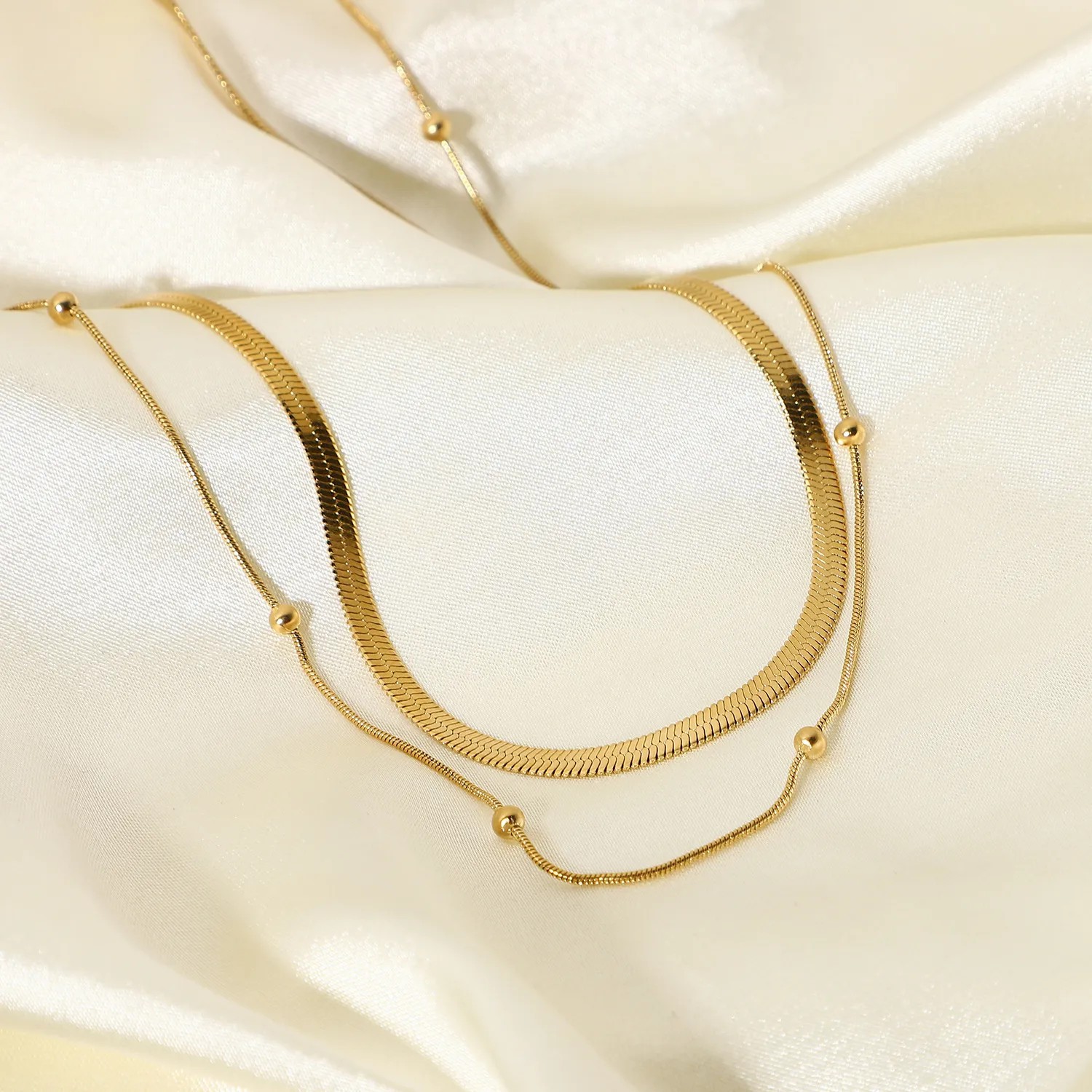 Casual Vintage Style Solid Color Titanium Steel Plating 18K Gold Plated Necklace_colorza_3