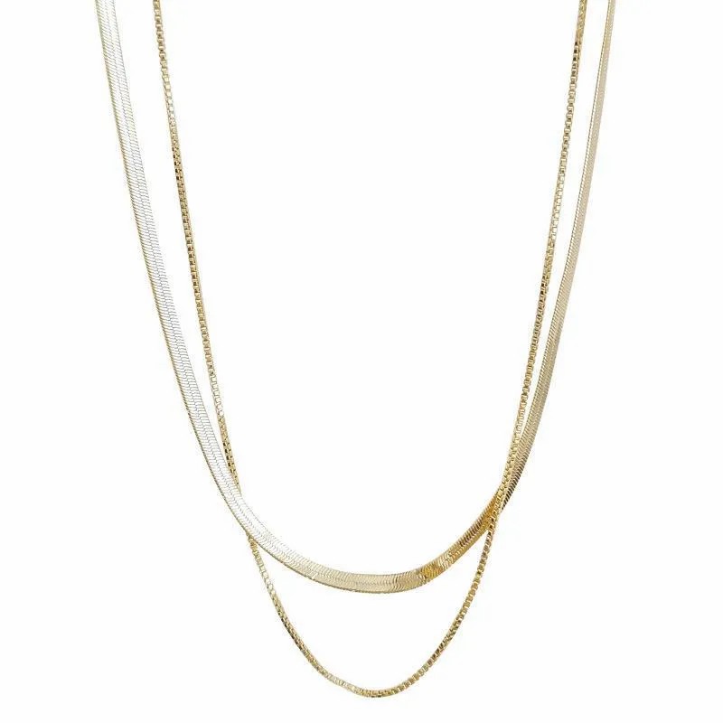 Casual Vintage Style Solid Color Titanium Steel Plating 18K Gold Plated Layered Necklaces_colorza_5