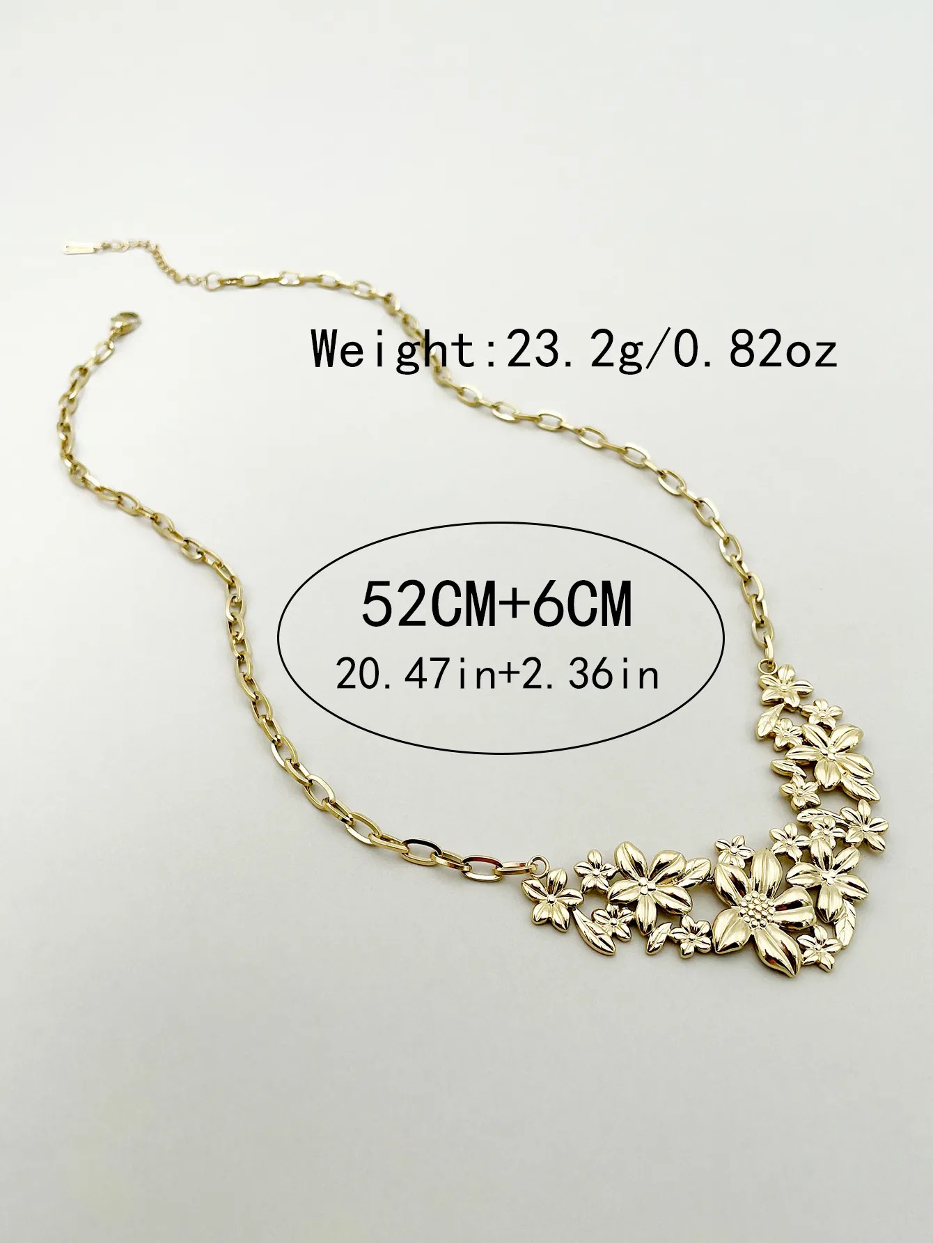 IG Style Exaggerated Flower Stainless Steel Polishing Plating Gold Plated Long Necklace_colorza_3
