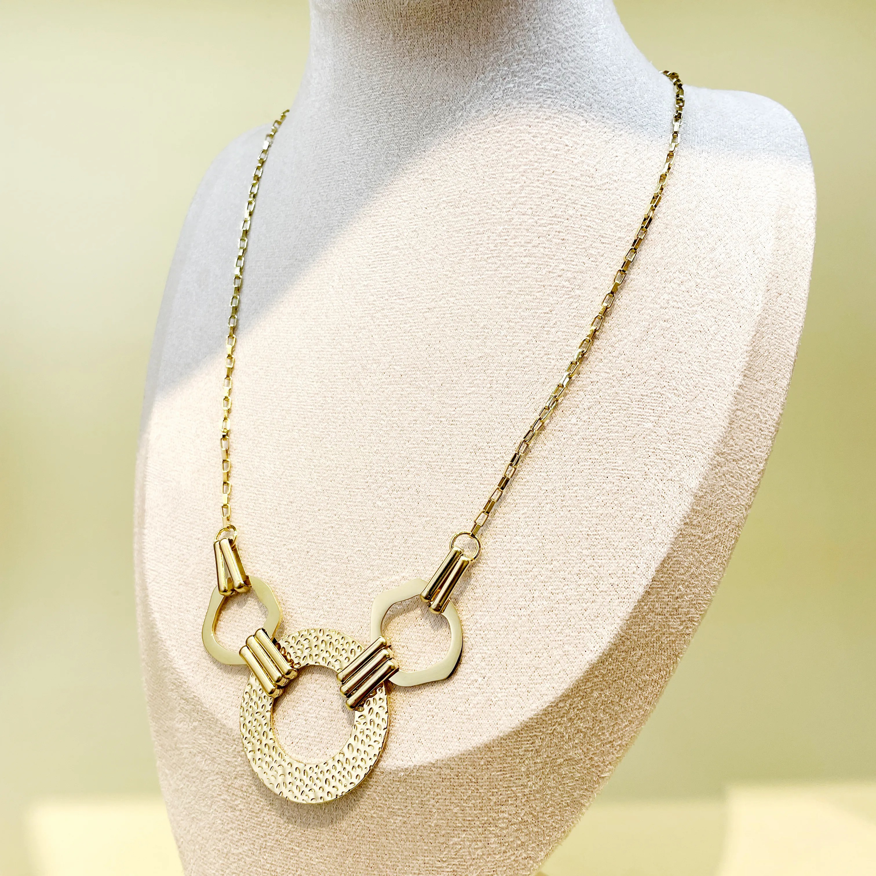Casual Exaggerated Circle Stainless Steel Plating Hollow Out Gold Plated Long Necklace_colorza_1