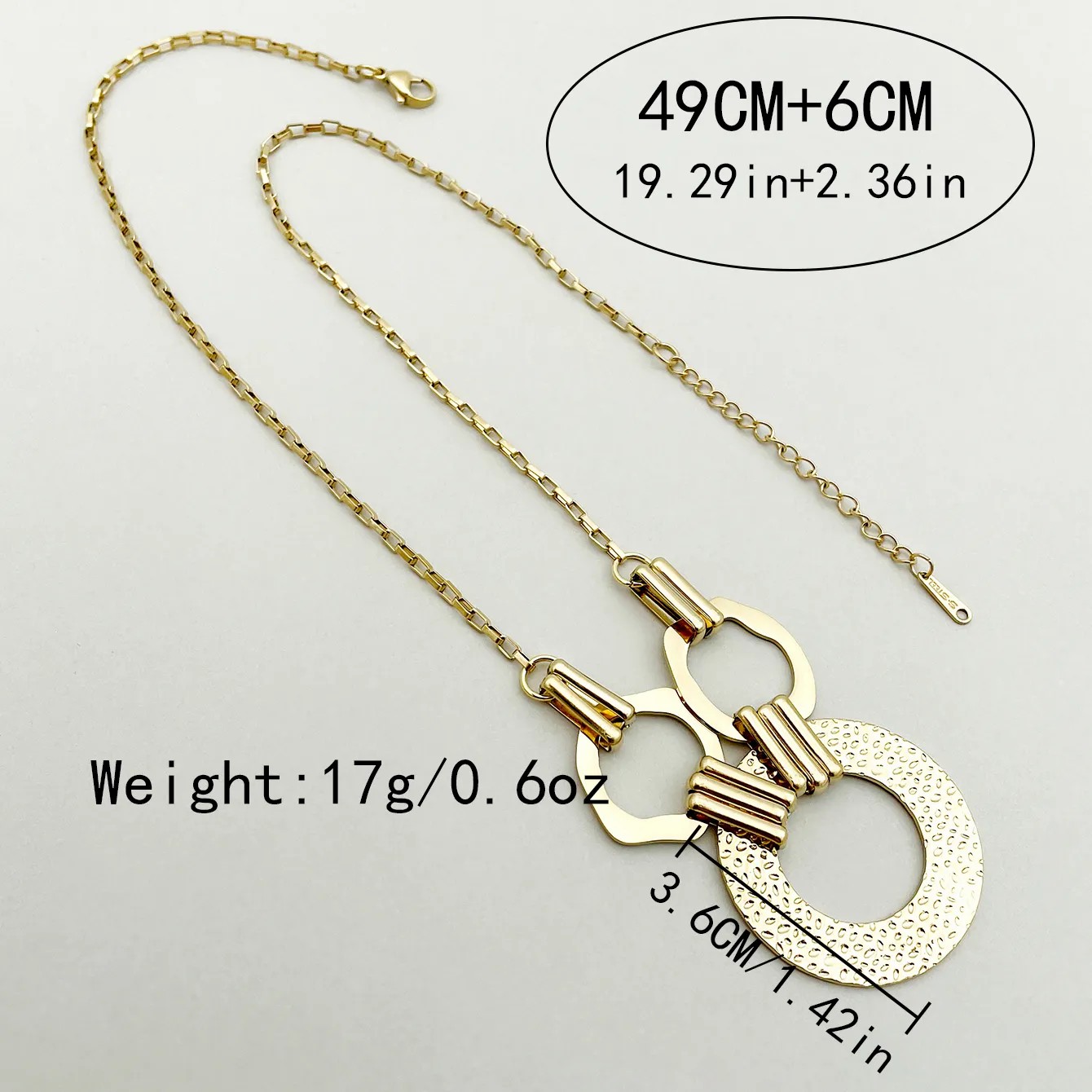 Casual Exaggerated Circle Stainless Steel Plating Hollow Out Gold Plated Long Necklace_colorza_3