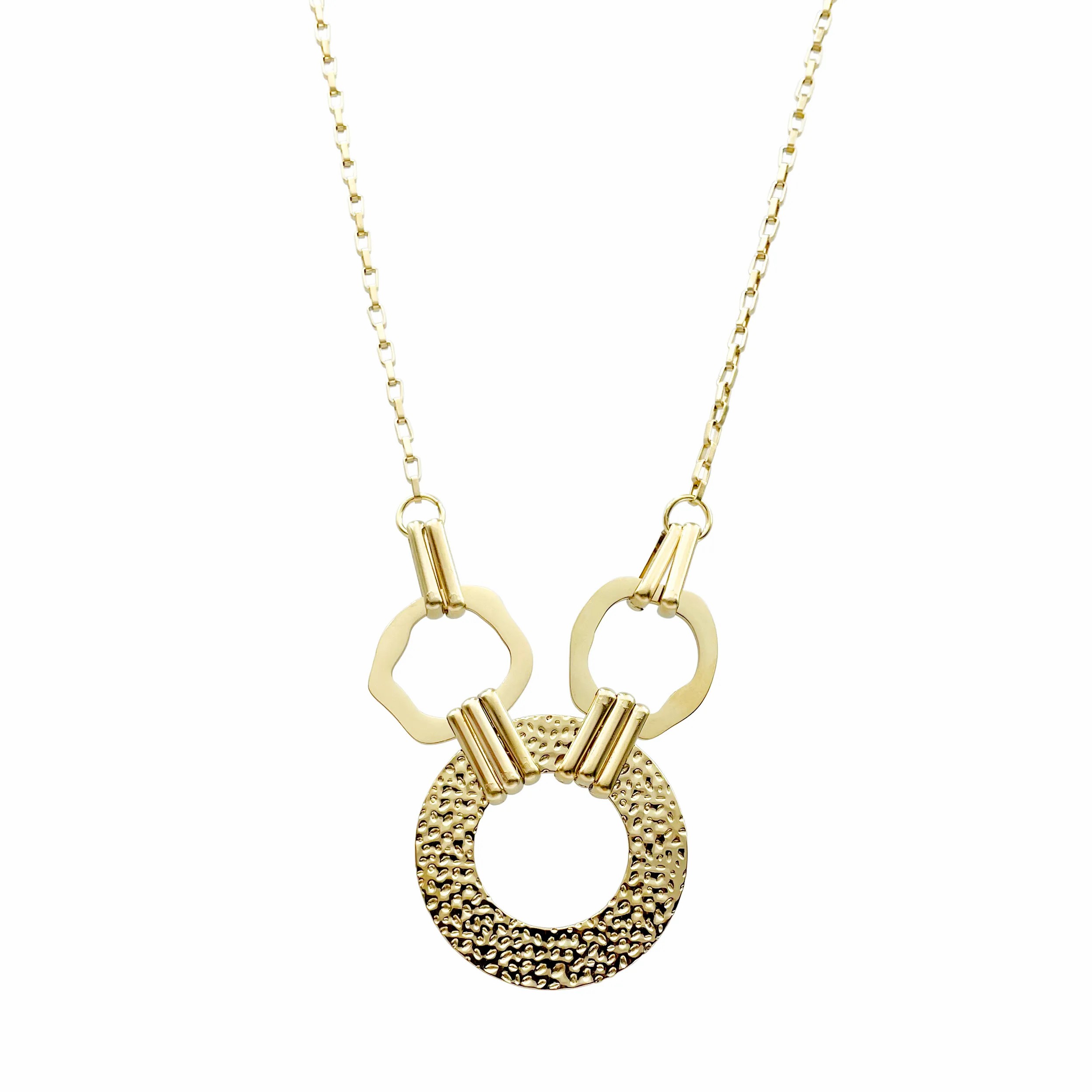 Casual Exaggerated Circle Stainless Steel Plating Hollow Out Gold Plated Long Necklace_colorza_4