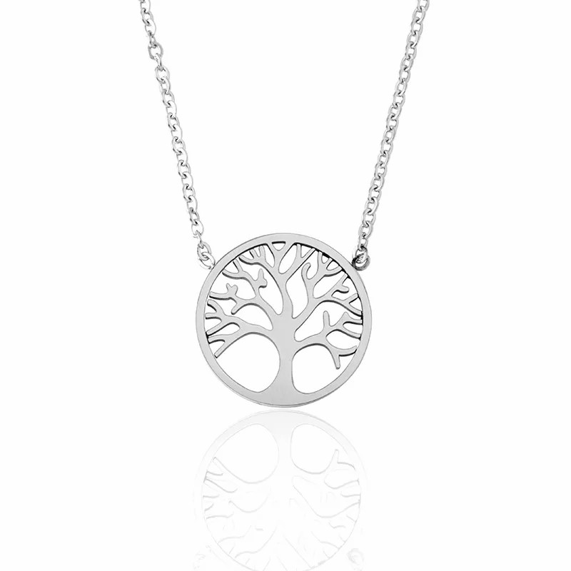 Casual Simple Style Tree Stainless Steel Hollow Out Long Necklace Necklace_colorza_1