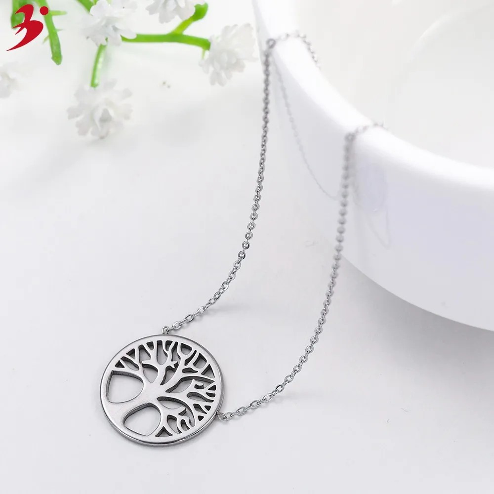 Casual Simple Style Tree Stainless Steel Hollow Out Long Necklace Necklace_colorza_2