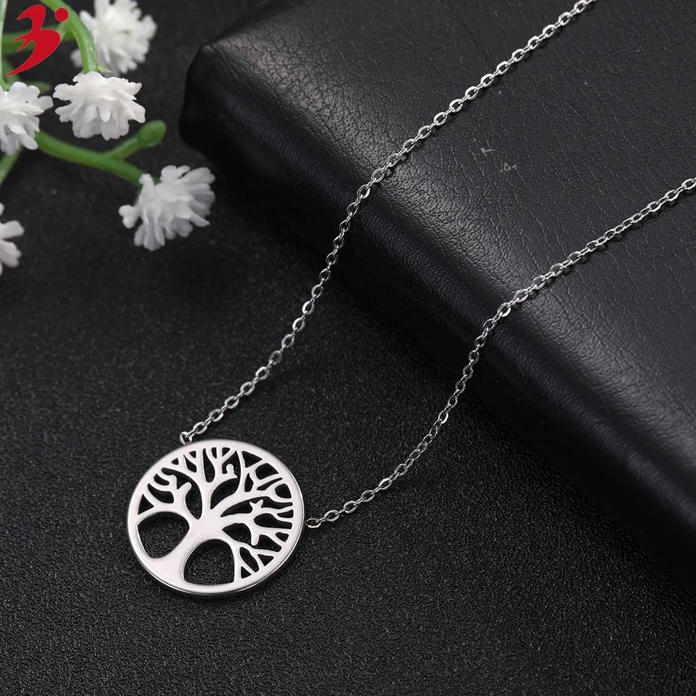 Casual Simple Style Tree Stainless Steel Hollow Out Long Necklace Necklace_colorza_3