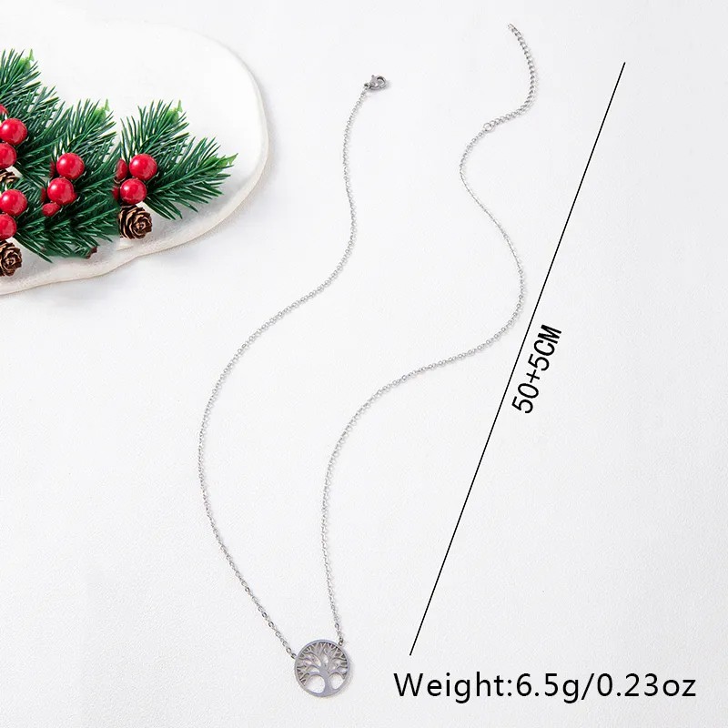 Casual Simple Style Tree Stainless Steel Hollow Out Long Necklace Necklace_colorza_4