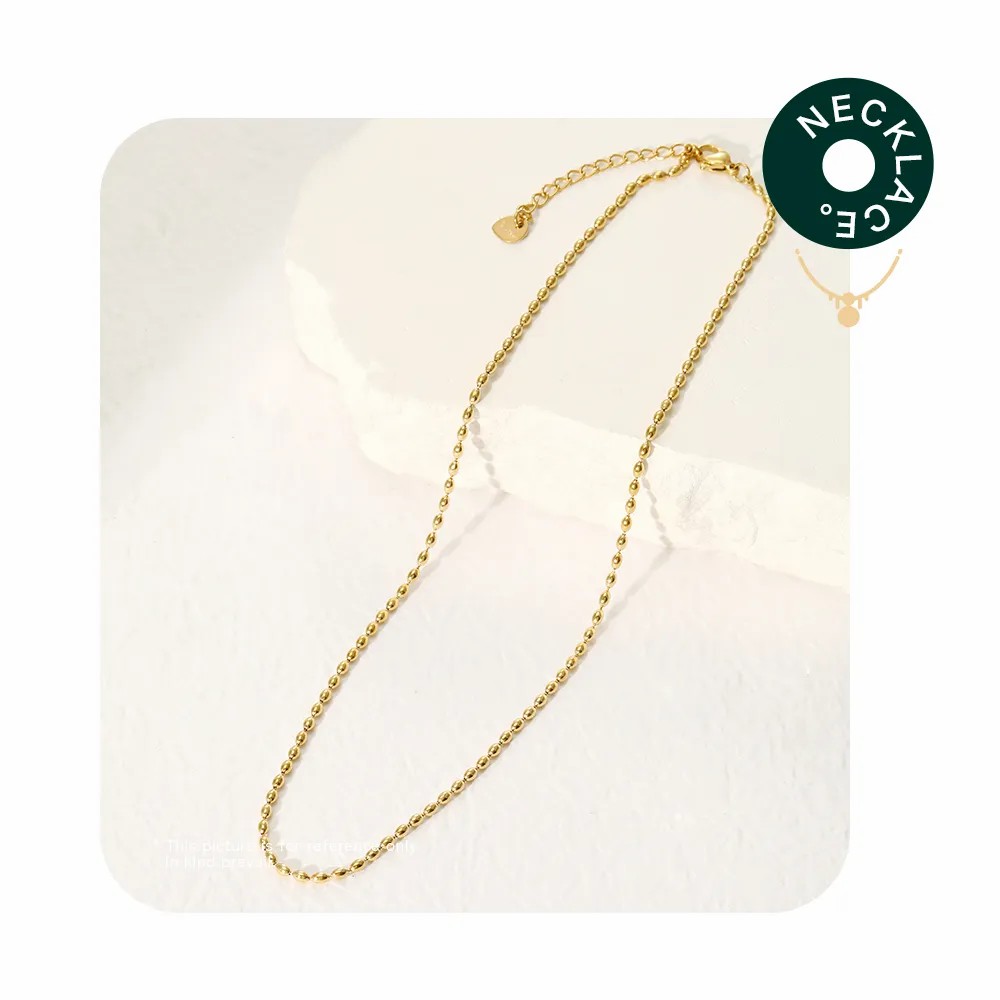 Simple Style Commute Solid Color Stainless Steel Plating 14K Gold Plated Necklace_colorza_1