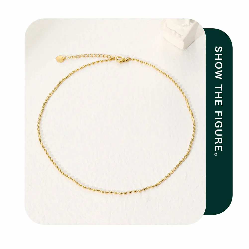 Simple Style Commute Solid Color Stainless Steel Plating 14K Gold Plated Necklace_colorza_3