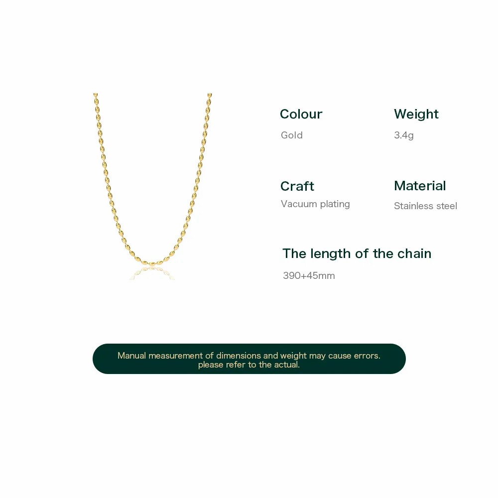 Simple Style Commute Solid Color Stainless Steel Plating 14K Gold Plated Necklace_colorza_4