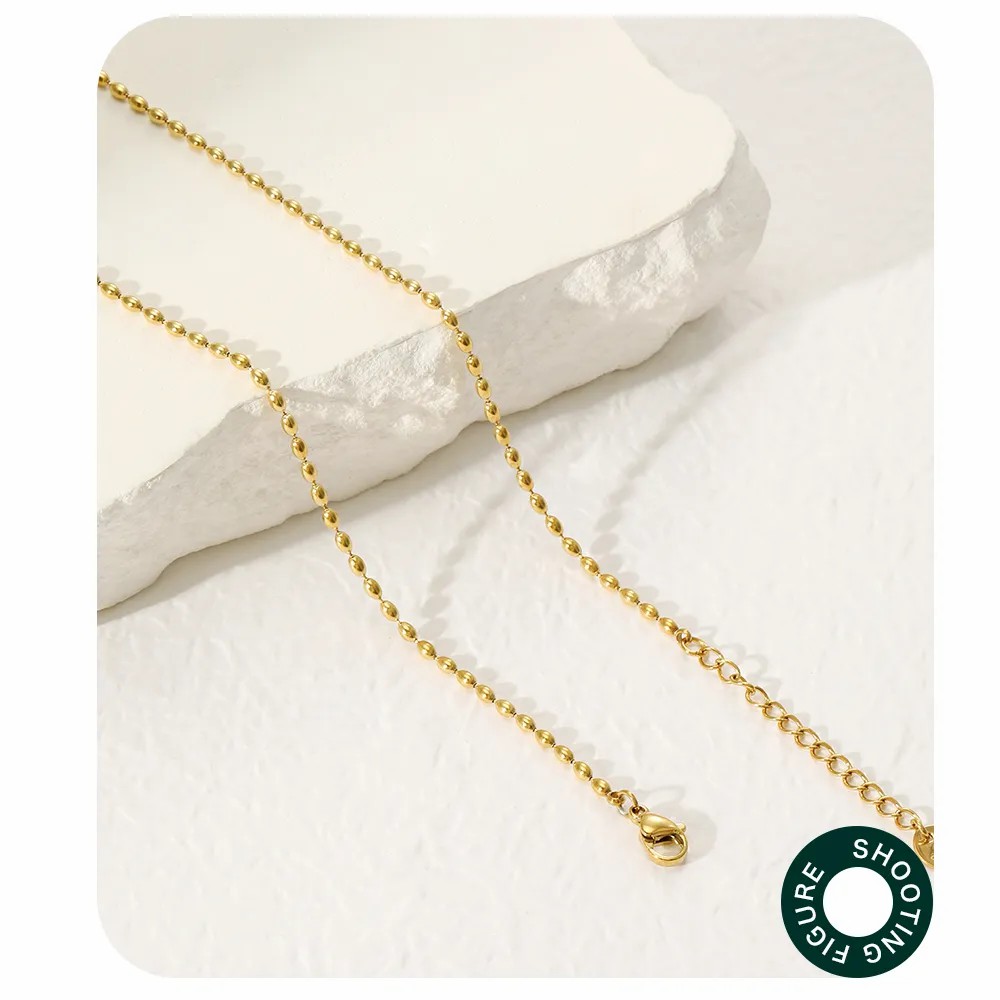 Simple Style Commute Solid Color Stainless Steel Plating 14K Gold Plated Necklace_colorza_5