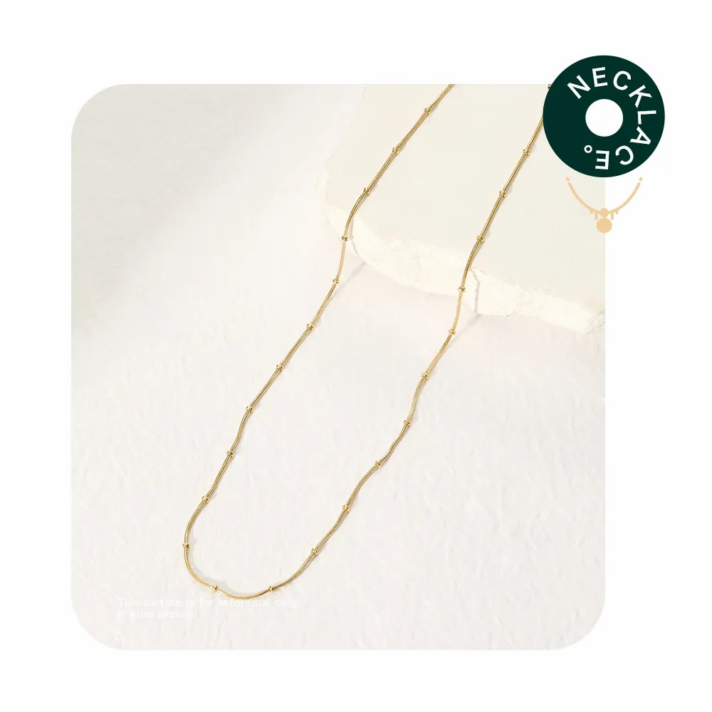 Simple Style Commute Solid Color Stainless Steel Plating 14K Gold Plated Necklace_colorza_1