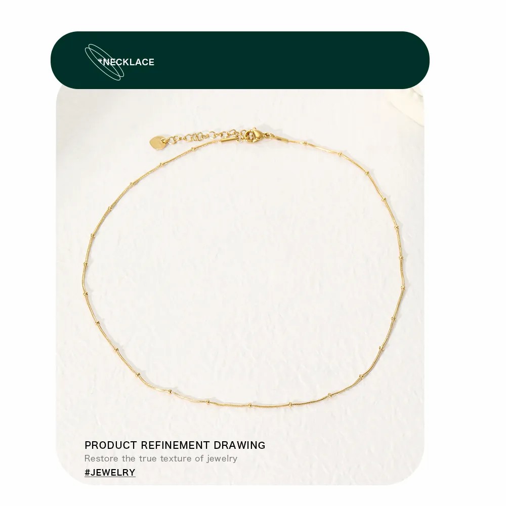 Simple Style Commute Solid Color Stainless Steel Plating 14K Gold Plated Necklace_colorza_2